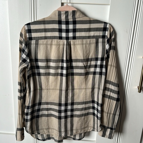Burberry Plaid print three- Quarter Sleeve bottom up shirt - Picture 5 of 7